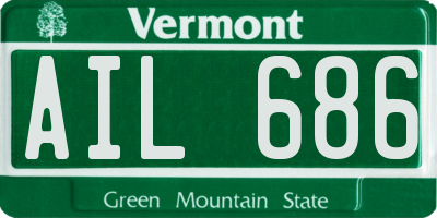 VT license plate AIL686