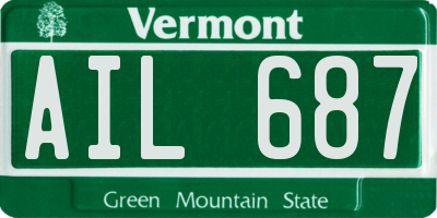 VT license plate AIL687
