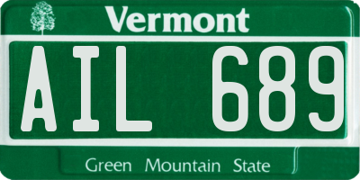 VT license plate AIL689