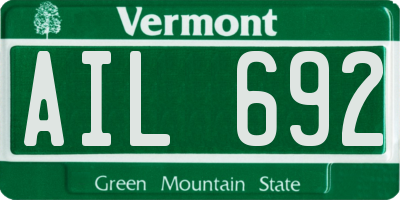 VT license plate AIL692