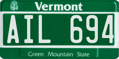 VT license plate AIL694