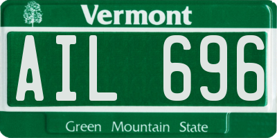 VT license plate AIL696