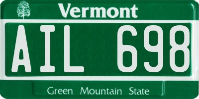 VT license plate AIL698