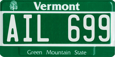 VT license plate AIL699