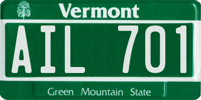VT license plate AIL701