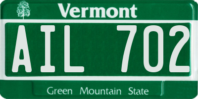 VT license plate AIL702