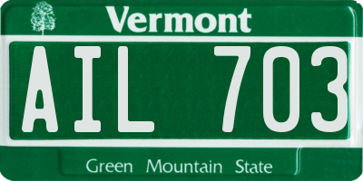 VT license plate AIL703