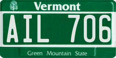 VT license plate AIL706