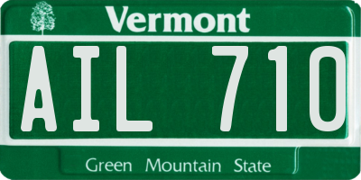 VT license plate AIL710