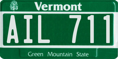 VT license plate AIL711