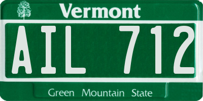 VT license plate AIL712