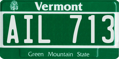 VT license plate AIL713