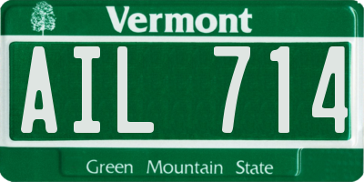 VT license plate AIL714