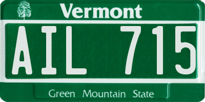 VT license plate AIL715