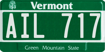 VT license plate AIL717