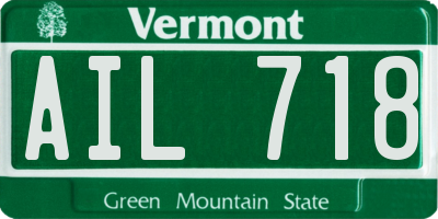 VT license plate AIL718