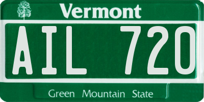 VT license plate AIL720
