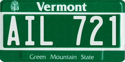 VT license plate AIL721