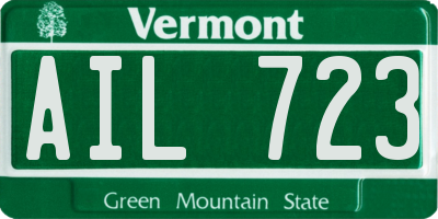 VT license plate AIL723