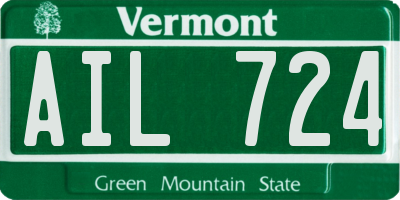 VT license plate AIL724