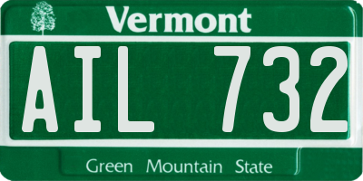 VT license plate AIL732