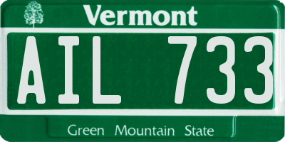 VT license plate AIL733