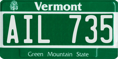 VT license plate AIL735