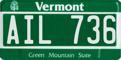 VT license plate AIL736