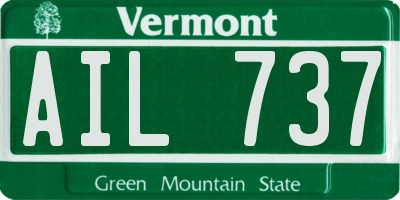 VT license plate AIL737
