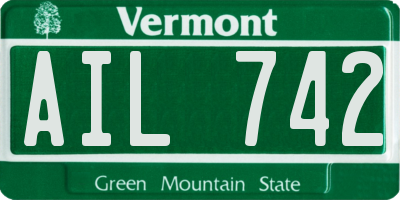 VT license plate AIL742