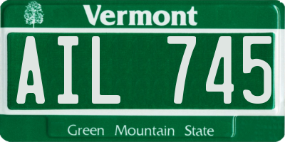 VT license plate AIL745
