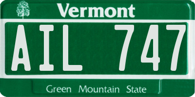 VT license plate AIL747