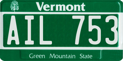 VT license plate AIL753