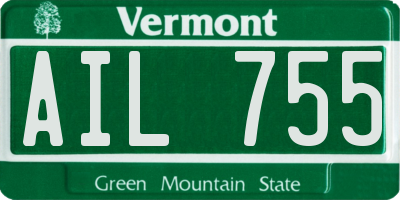 VT license plate AIL755
