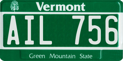 VT license plate AIL756