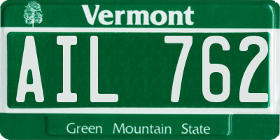 VT license plate AIL762