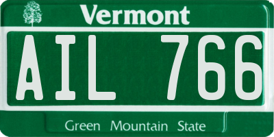 VT license plate AIL766