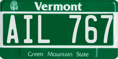 VT license plate AIL767
