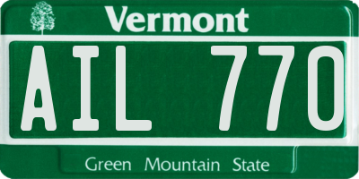 VT license plate AIL770
