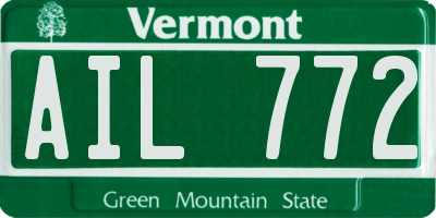 VT license plate AIL772
