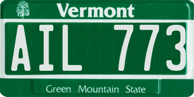 VT license plate AIL773