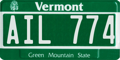 VT license plate AIL774