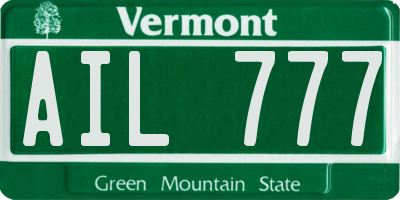 VT license plate AIL777
