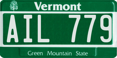 VT license plate AIL779