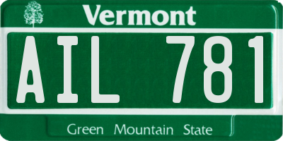 VT license plate AIL781