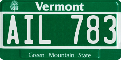 VT license plate AIL783