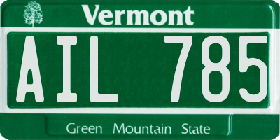VT license plate AIL785