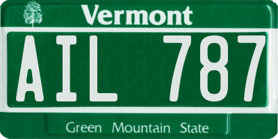 VT license plate AIL787