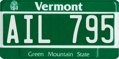 VT license plate AIL795
