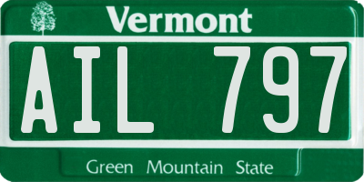 VT license plate AIL797